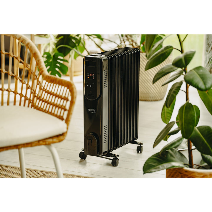Radiator cu ulei, 11 lamele, 2500 W, telecomandă, afișaj LED, termostat, Camry CR 7813