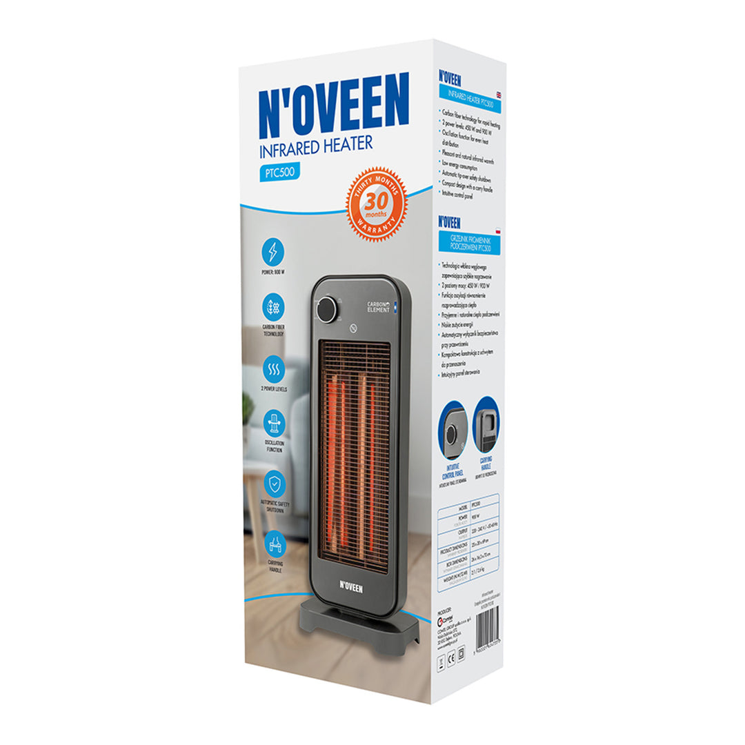 Radiator cu radiație, infraroșu, 900 W, 2 niveluri de încălzire, Noveen