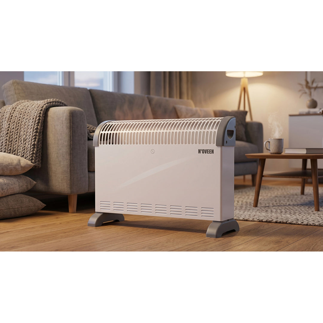Convector electric, 2000 W, cu termostat, alb, Noveen