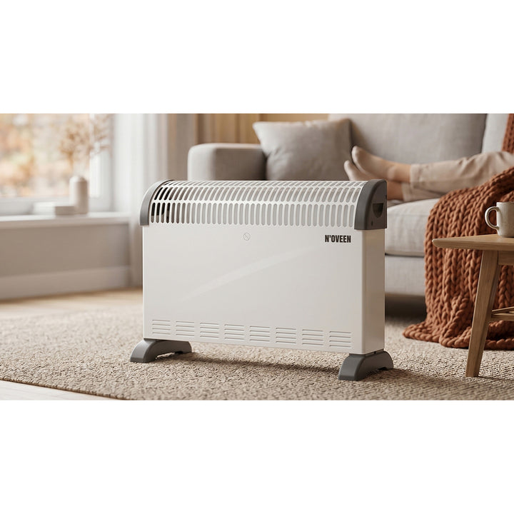 Convector electric, 2000 W, cu termostat, alb, Noveen