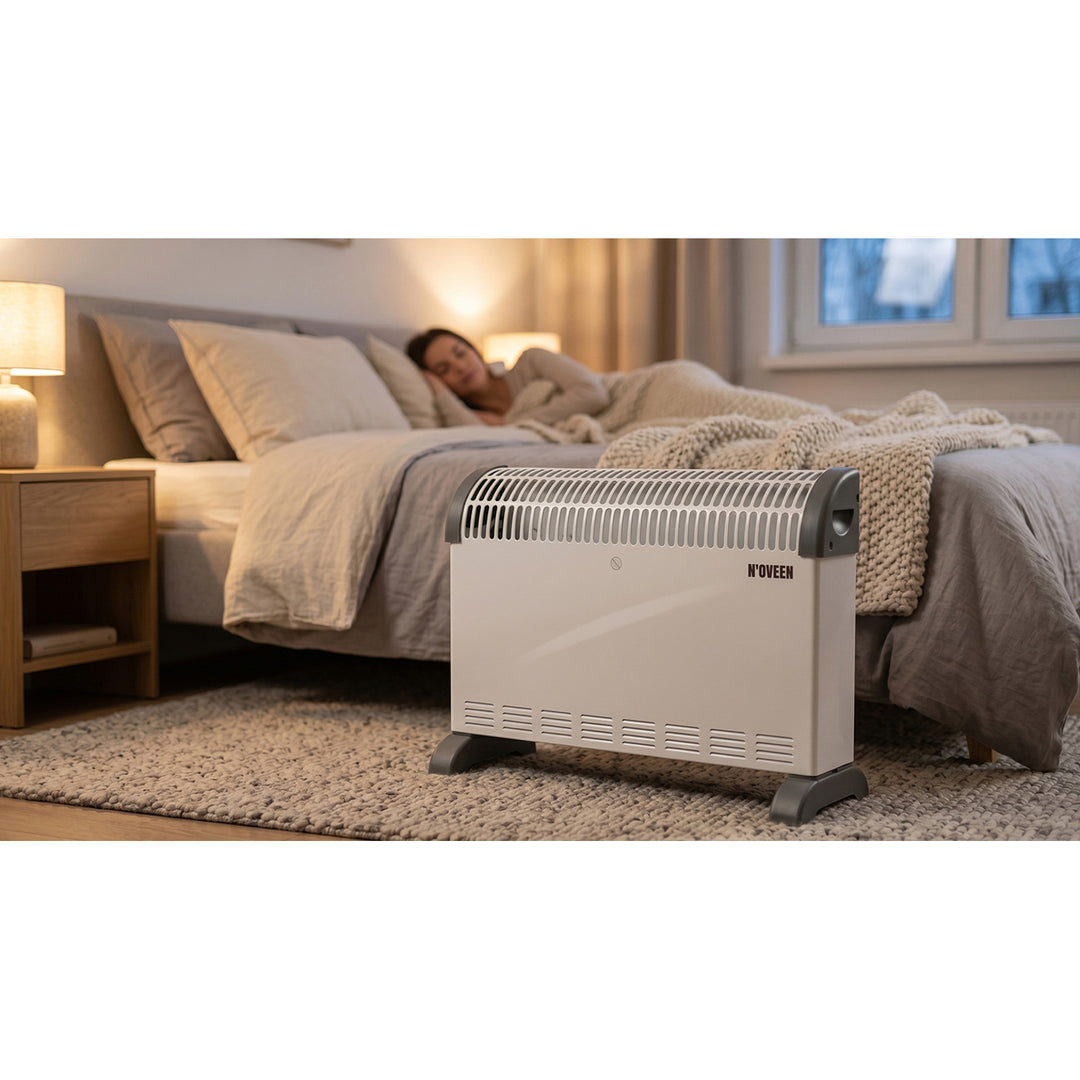 Convector electric, 2000 W, cu termostat, alb, Noveen