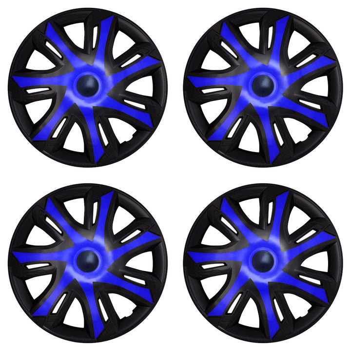 Capace universale pentru jante de mașină 15'' NRM N-Power albastru/negru, 4 bucăți