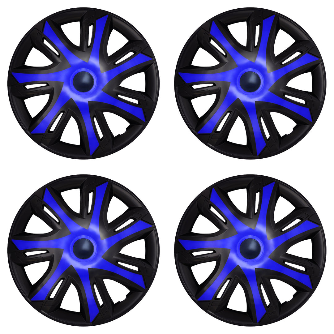 Capace universale pentru jante de mașină 16'' NRM N-Power albastru/negru, 4 bucăți
