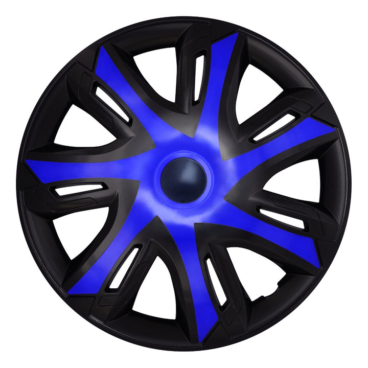 Capace universale pentru jante de mașină 16'' NRM N-Power albastru/negru, 4 bucăți
