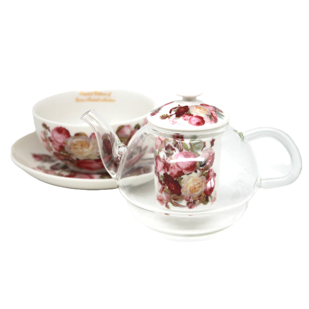 Set de ceai „Trandafiri”, ceșcuță și ceainic (tea for one) Queen Isabell