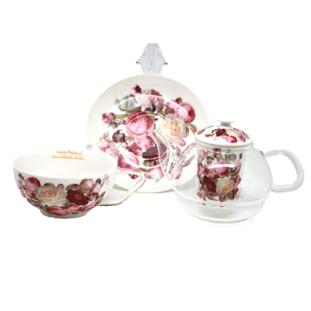 Set de ceai „Trandafiri”, ceșcuță și ceainic (tea for one) Queen Isabell
