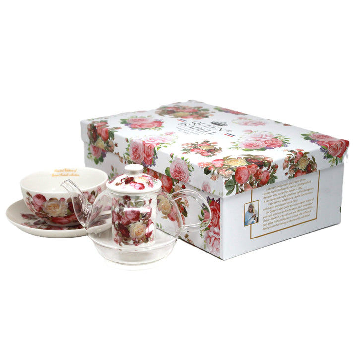 Set de ceai „Trandafiri”, ceșcuță și ceainic (tea for one) Queen Isabell
