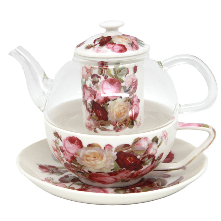 Set de ceai „Trandafiri”, ceșcuță și ceainic (tea for one) Queen Isabell