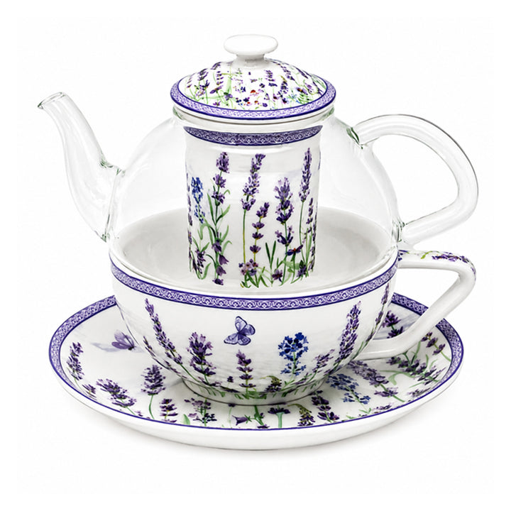 Set de ceai „Lavandă”, cu ceașcă și ceainic (tea for one) Queen Isabell