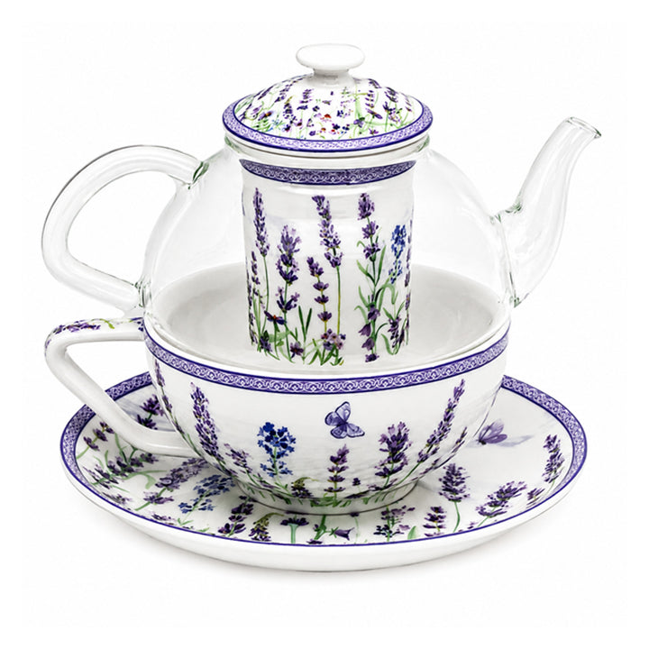 Set de ceai „Lavandă”, cu ceașcă și ceainic (tea for one) Queen Isabell