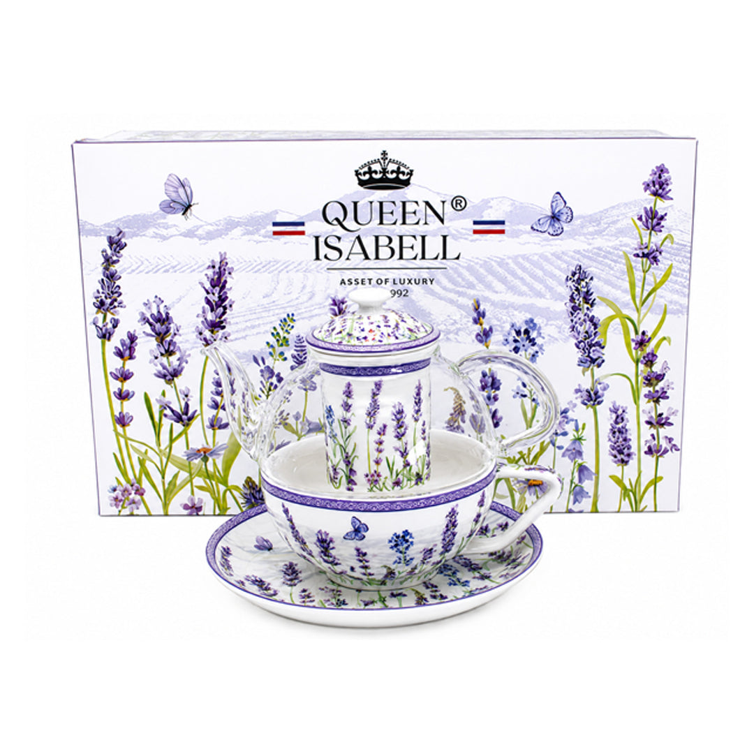 Set de ceai „Lavandă”, cu ceașcă și ceainic (tea for one) Queen Isabell