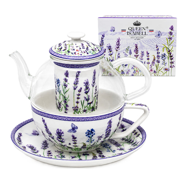 Set de ceai „Lavandă”, cu ceașcă și ceainic (tea for one) Queen Isabell