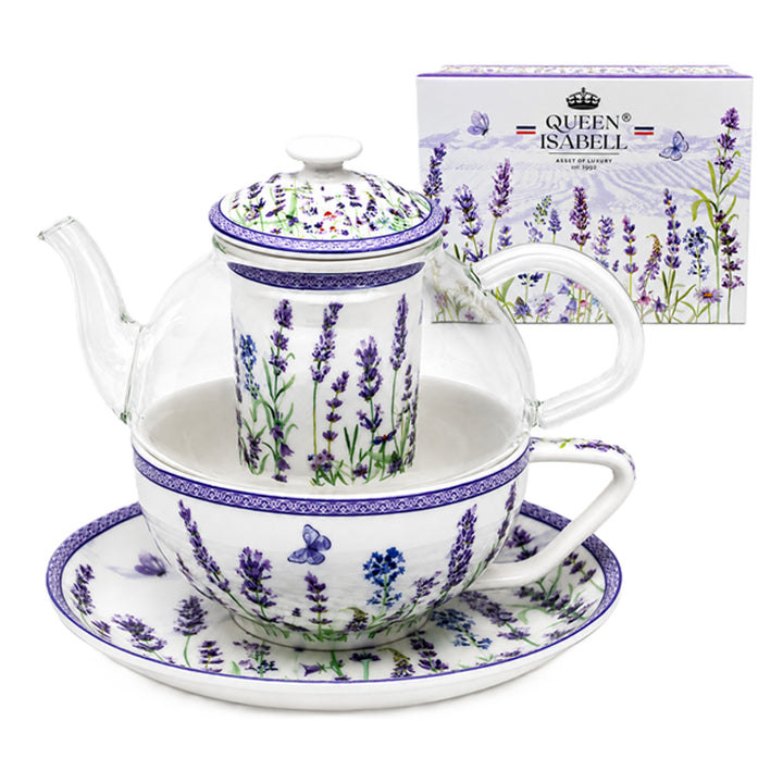 Set de ceai „Lavandă”, cu ceașcă și ceainic (tea for one) Queen Isabell