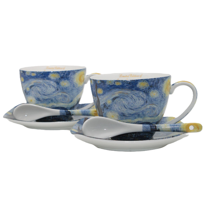 Cești de porțelan Van Gogh „Noapte înstelată”, 2x250 ml, set de 2 bucăți, Queen Isabell