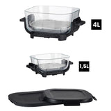 Friteuză fără ulei LOVIO PureFry Ultra Crisp LVAF003BK 4L+1,5L 1550W, neagră, cu recipiente din sticlă
