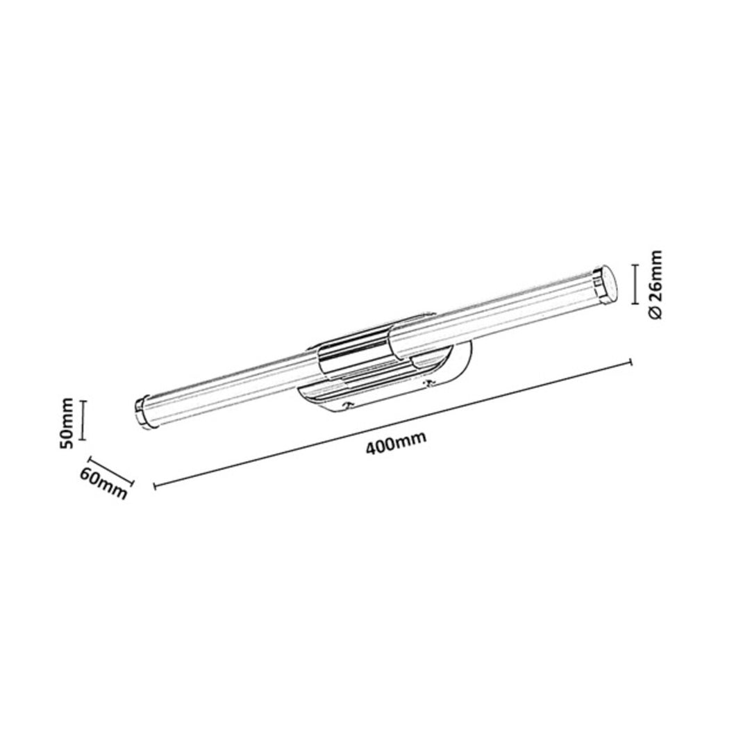 Aplică de interior Tenebra, LED 6 W, 730 lm, 4000 K, L 40 cm, IP44, crom, 75094
