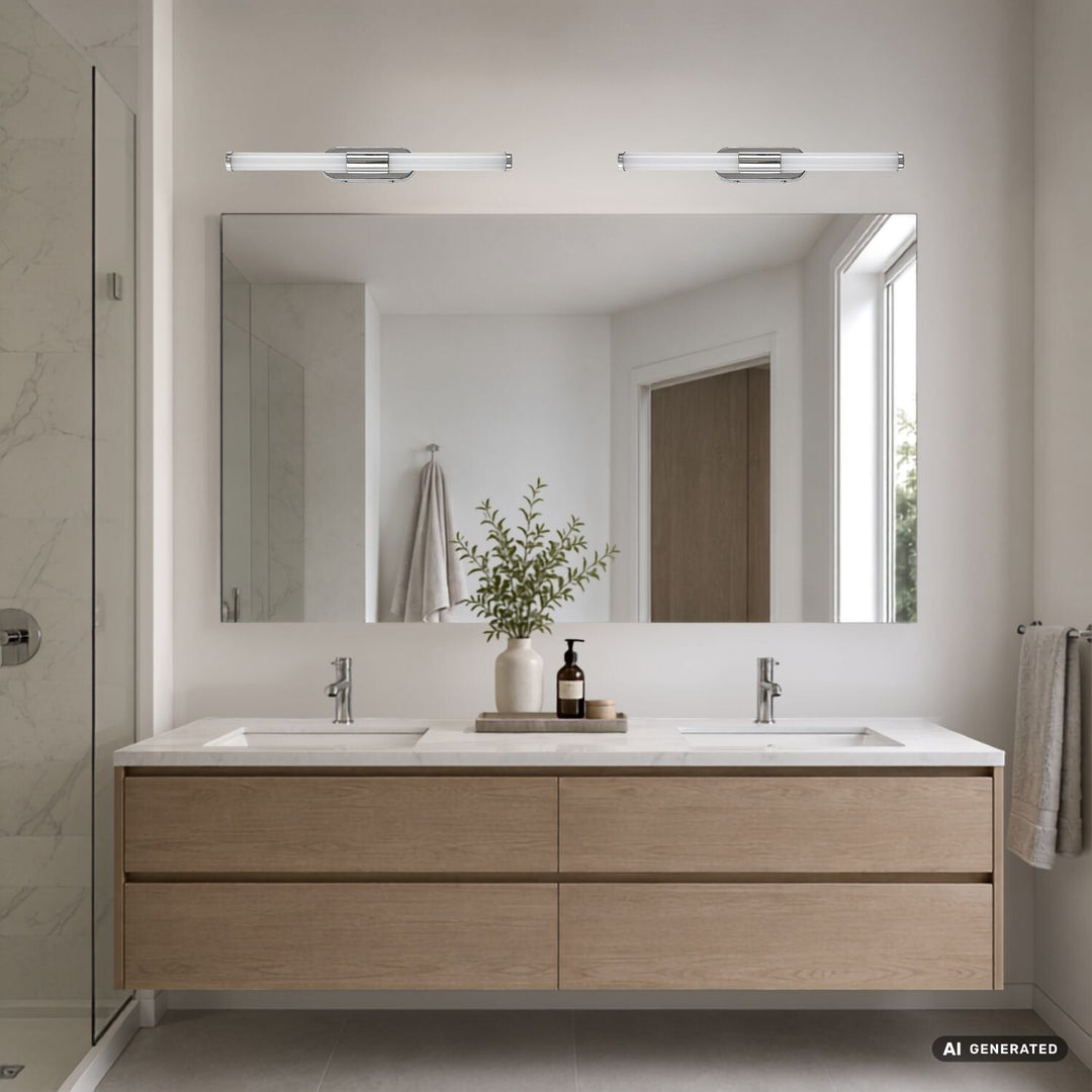 Aplică de interior Tenebra, LED 6 W, 730 lm, 4000 K, L 40 cm, IP44, crom, 75094