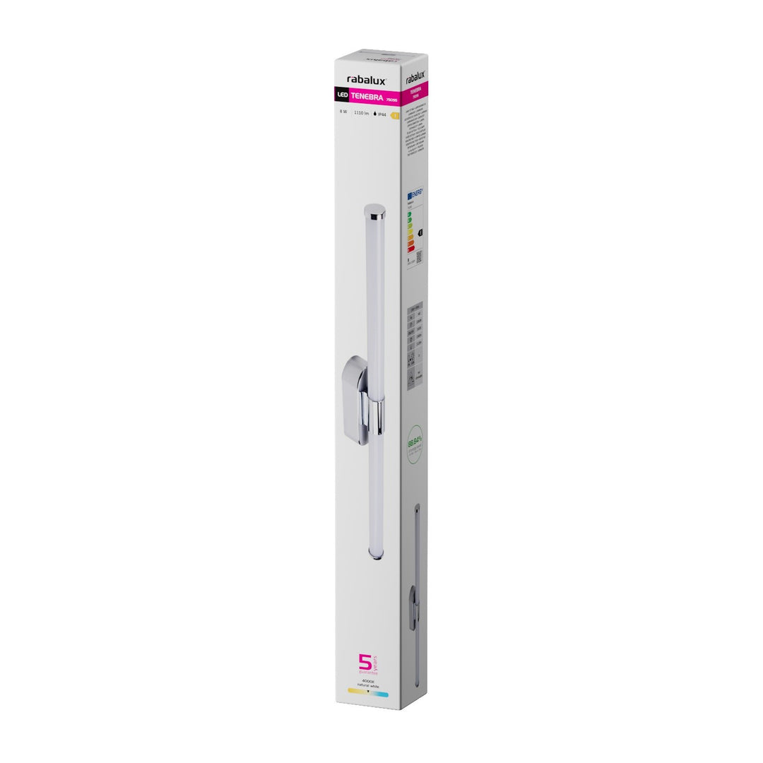 Aplică de interior Tenebra, LED 8 W, 1000 lm, 4000 K, L 60 cm, IP44, crom, 75095