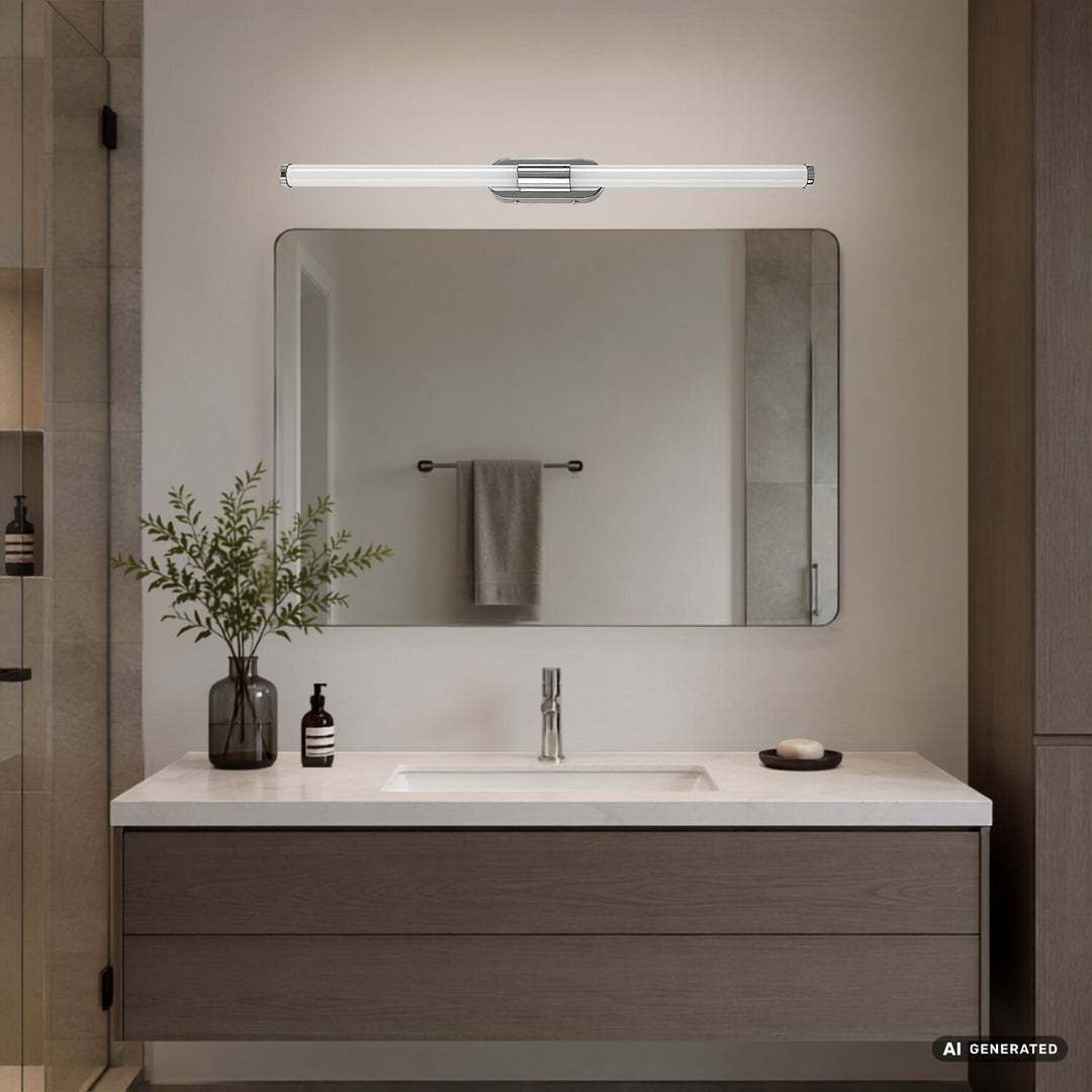 Aplică de interior Tenebra, LED 8 W, 1000 lm, 4000 K, L 60 cm, IP44, crom, 75095