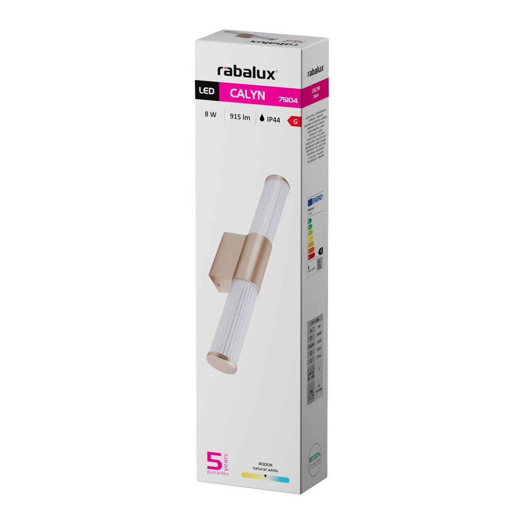 Aplică de baie, Calyn, LED 8 W, 4000 K, 620 lm, L 40 cm, auriu, IP44, 75104