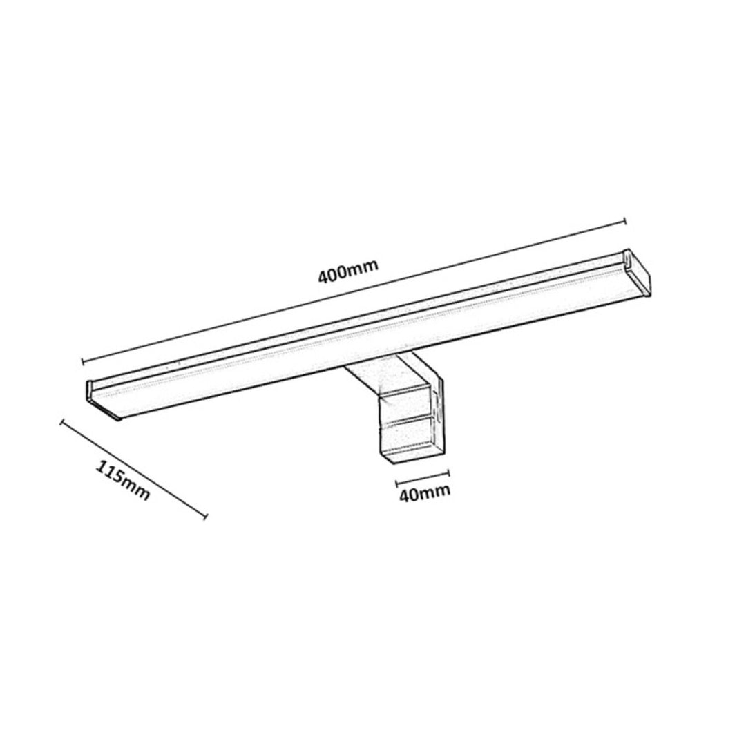 Aplică de baie, Seyra, LED 8 W, 4000 K, 650 lm, L 40 cm, negru, IP44, 75112