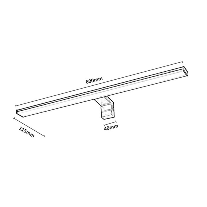Aplică de baie, Seyra, LED 12 W, 4000 K, 910 lm, L 60 cm, negru, IP44, 75113