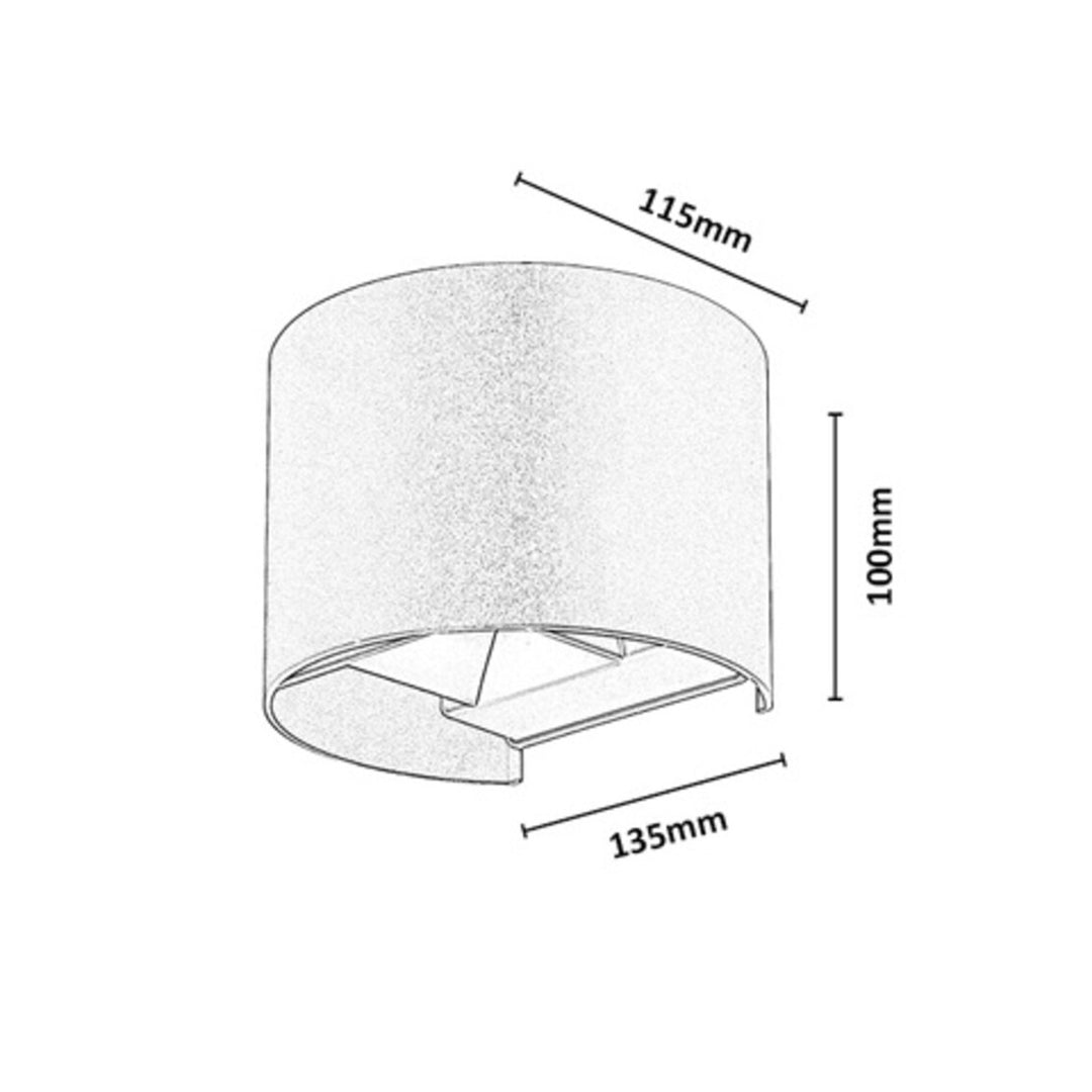 Aplică de exterior, Virna, LED 5 W, 420 lm, temperatură de culoare 2700, 4000, 6500 K, IP54, gri-bej, 77217
