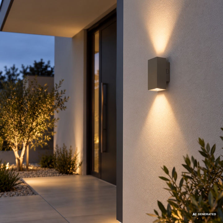 Aplică de exterior, Urfa, LED 18 W, 1800 lm, temperatură de culoare 2700, 4000, 6500 K, înălțime 16 cm, IP65, gri-bej, 77215