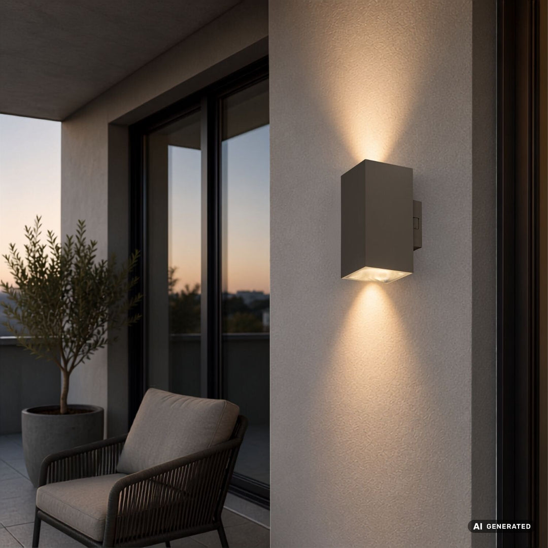Aplică de exterior, Urfa, LED 18 W, 1800 lm, temperatură de culoare 2700, 4000, 6500 K, înălțime 16 cm, IP65, gri-bej, 77215