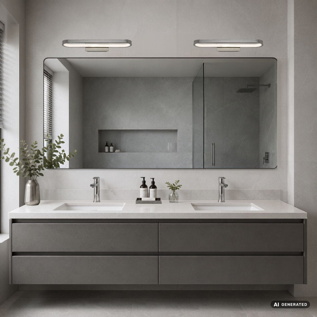 Aplică de baie, Odran, LED 15 W, 1200 lm, 4000 K, L 40 cm, culoare gunmetal, IP44, 75114