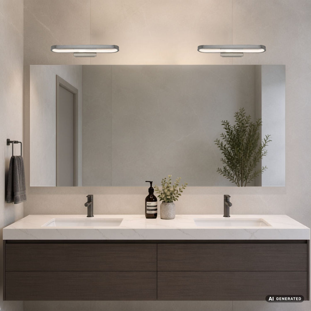 Aplică de baie, Odran, LED 15 W, 1200 lm, 4000 K, L 40 cm, culoare gunmetal, IP44, 75114