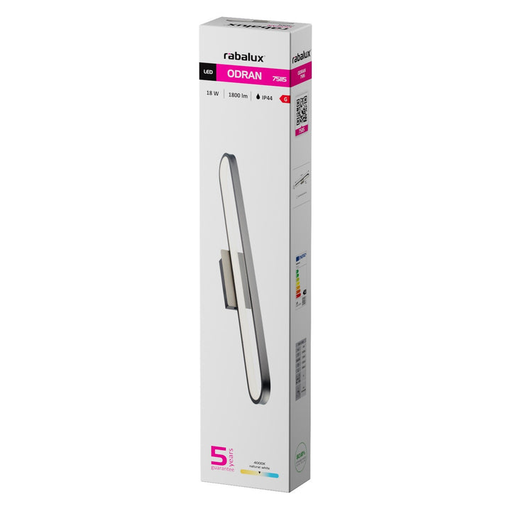 Aplică de baie, Odran, LED 18 W, 1350 lm, 4000 K, L 60 cm, culoare gunmetal, IP44, 75115