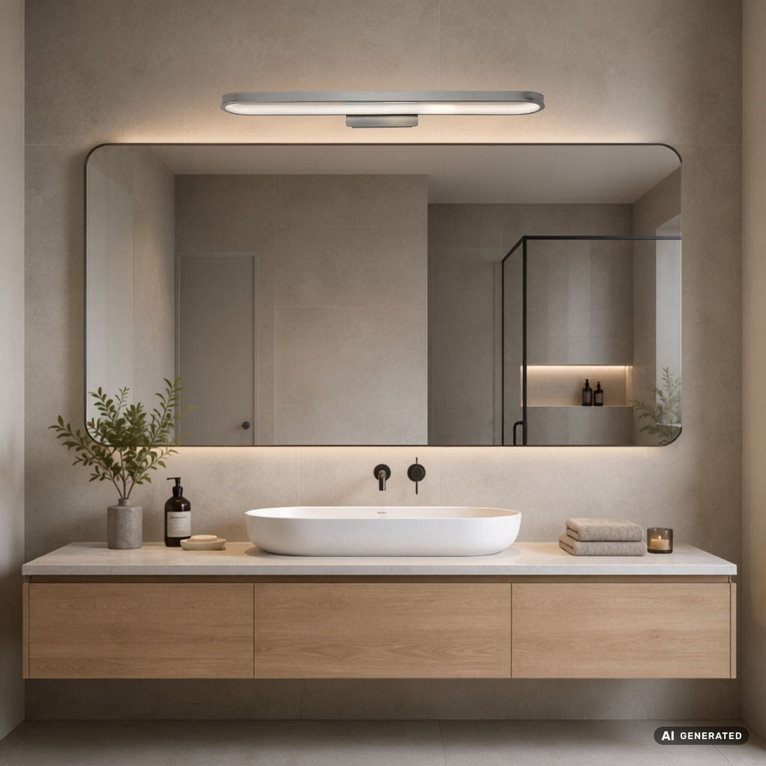 Aplică de baie, Odran, LED 18 W, 1350 lm, 4000 K, L 60 cm, culoare gunmetal, IP44, 75115