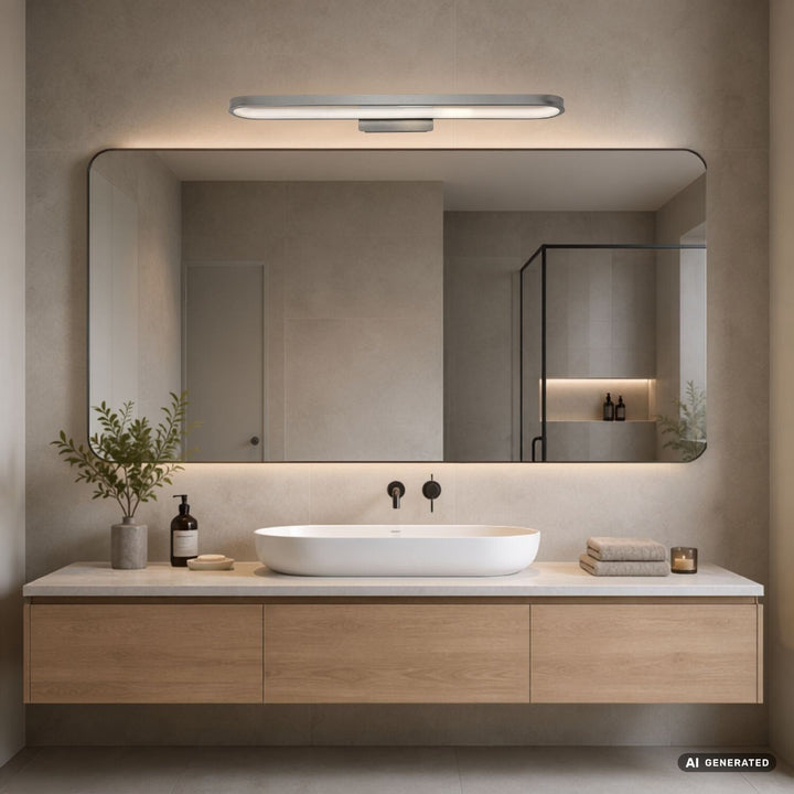 Aplică de baie, Odran, LED 18 W, 1350 lm, 4000 K, L 60 cm, culoare gunmetal, IP44, 75115