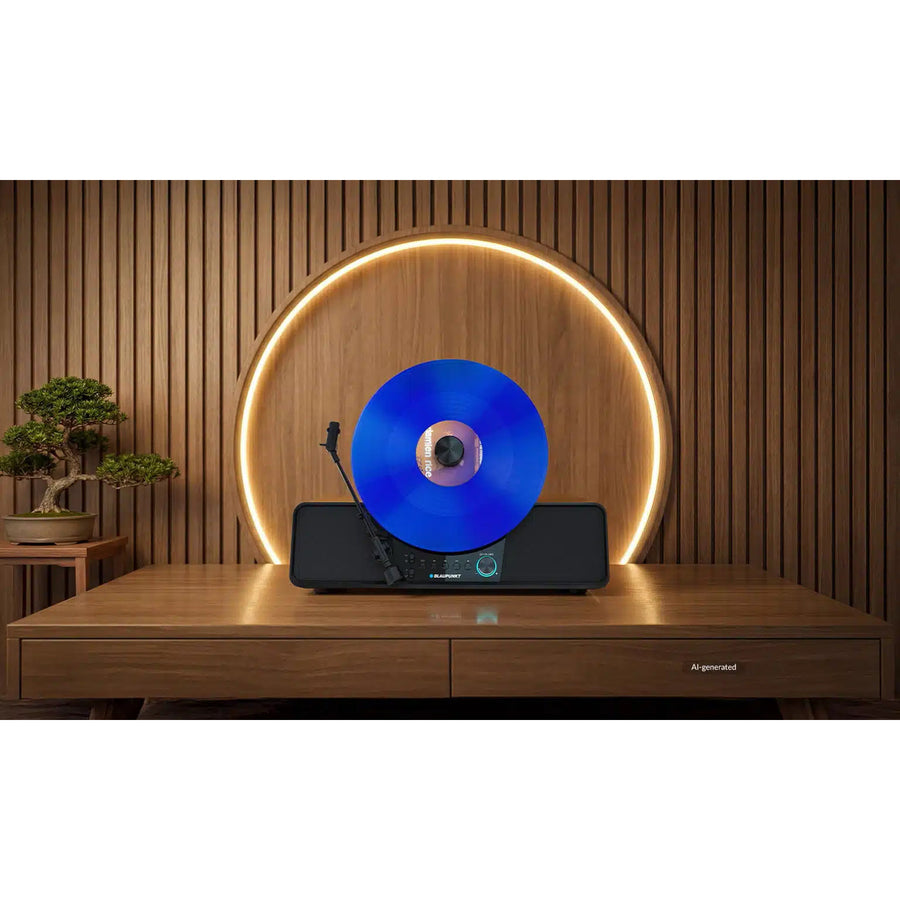Pickup automat pentru discuri de vinil Blaupunkt, vertical, cu Bluetooth și USB, cu cap de citire Audio-Technica, compatibil cu discuri de 7" și 12", Varsovia VT200BT