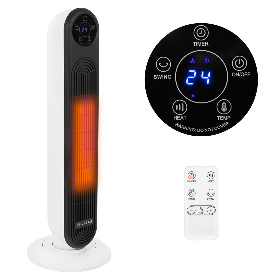 Încălzitor Blow, putere 2000 W, 3 niveluri de funcționare, reglare a temperaturii, cronometru, telecomandă, 44-905#