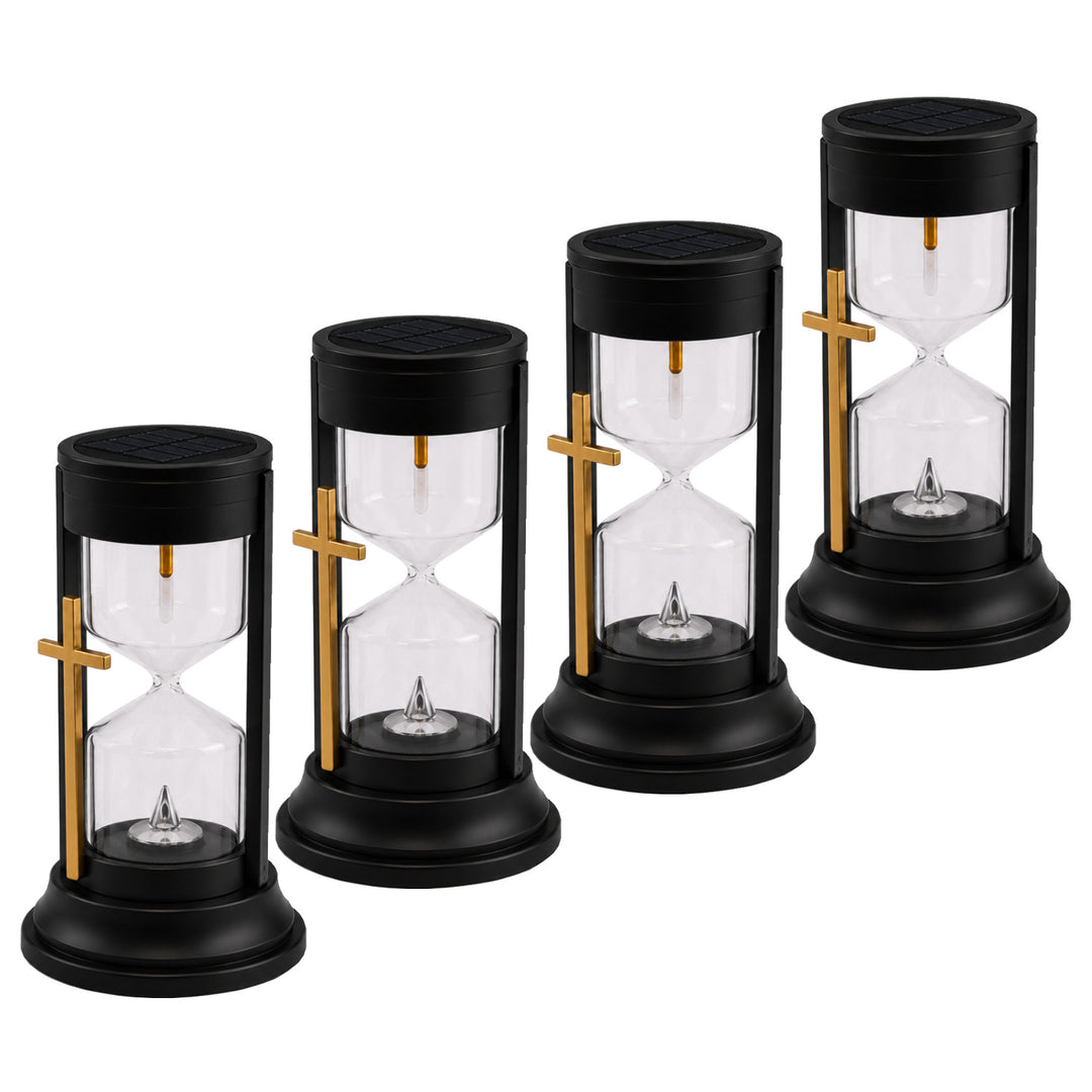 Lampa funerară solară, Clepsidra eternității, LED 0,08 W, durată de funcționare 20.000 ore, luminozitate maximă 3 lm, 77199, Znicz-lux, 4 bucăți