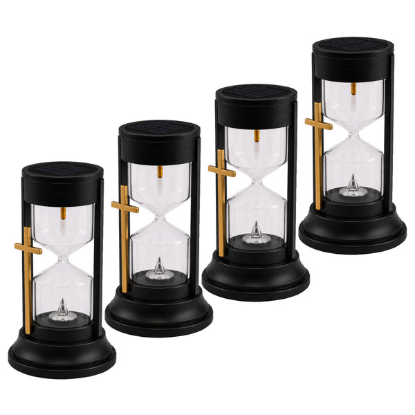 Lampa funerară solară, Clepsidra eternității, LED 0,08 W, durată de funcționare 20.000 ore, luminozitate maximă 3 lm, 77199, Znicz-lux, 4 bucăți
