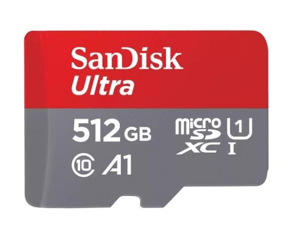 Set ultra microSDXC 512GB cu adaptor SD 120MB, negru-rosu