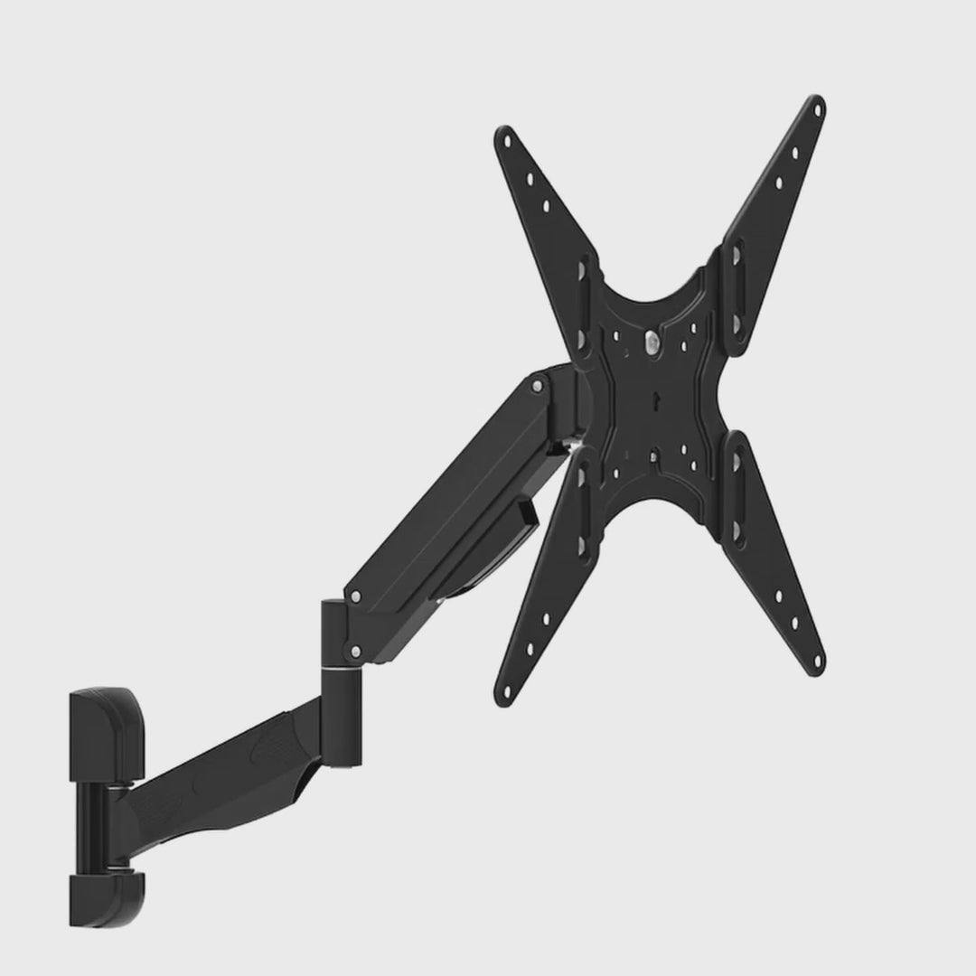 Suport TV Maclean, pentru televizor sau monitor, arc cu gaz, 2 brațe, reglaj înălțime 25cm, 32"-55", 22kg, negru, MC-784