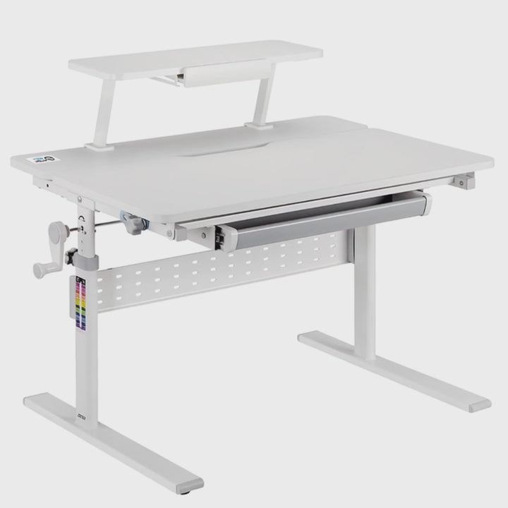 Birou ergonomic ER-483, pentru copii,  reglabil pe înălțime, gri, max 40kg