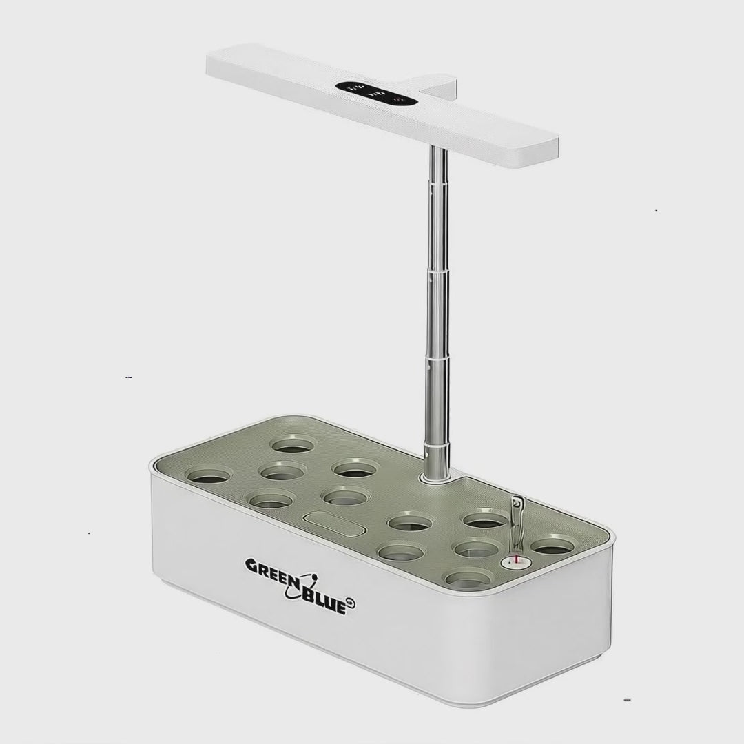Sistem inteligent de cultivare a plantelor de interior GreenBlue, SMART pot, capacitate 4L, pentru 12 plante, LED-uri cu spectru complet, GB133