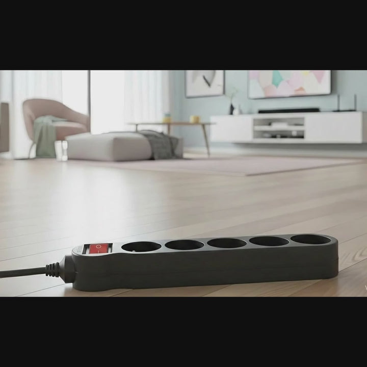 Maclean Energy power strip MCE183 Cablu de extensie cu 5 prize cu întrerupător