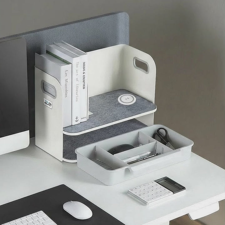Organizator birou cu sertar si incarcare wireless Ergo Office ER-4401, alb