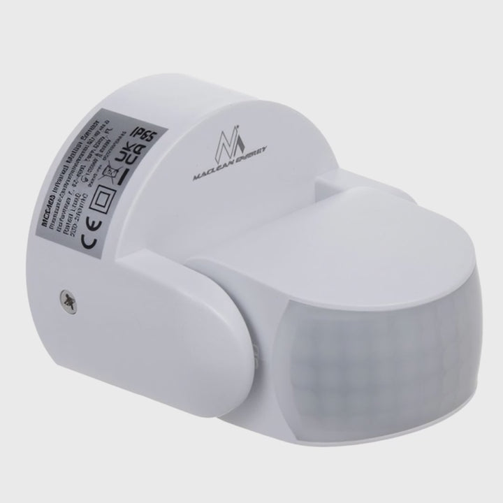 Senzor de mișcare PIR, infraroșu, IP65, alb, rază de acțiune 12m, MCE468 W