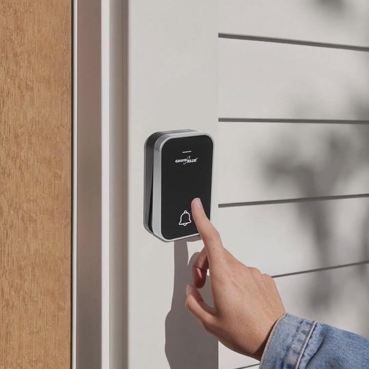 Clopot fără fir fără baterii GreenBlue kinetic kinetic, 38 de melodii, negru, rază de acțiune până la 200 m, IP44, GB157 B