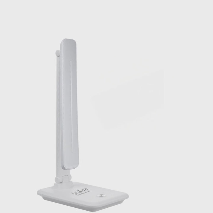 Lampa de birou LED, 9W, Maclean MCE616W, alb cu încărcător Qi cu inducție
