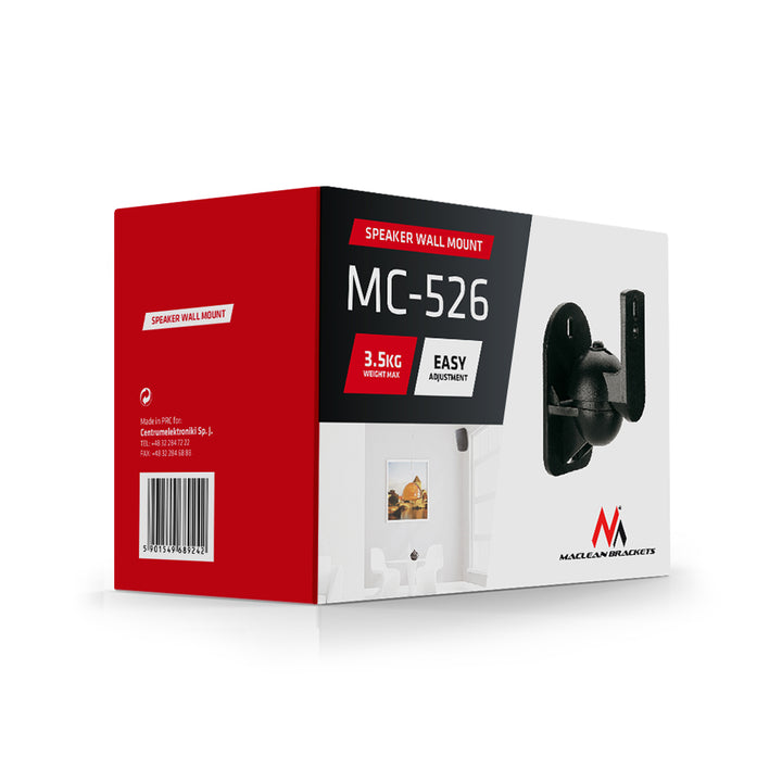 Maclean MC-526 2x Suport difuzor pentru montare pe perete de până la 3,5 KG, rotire înclinată pivotant Hifi satelit