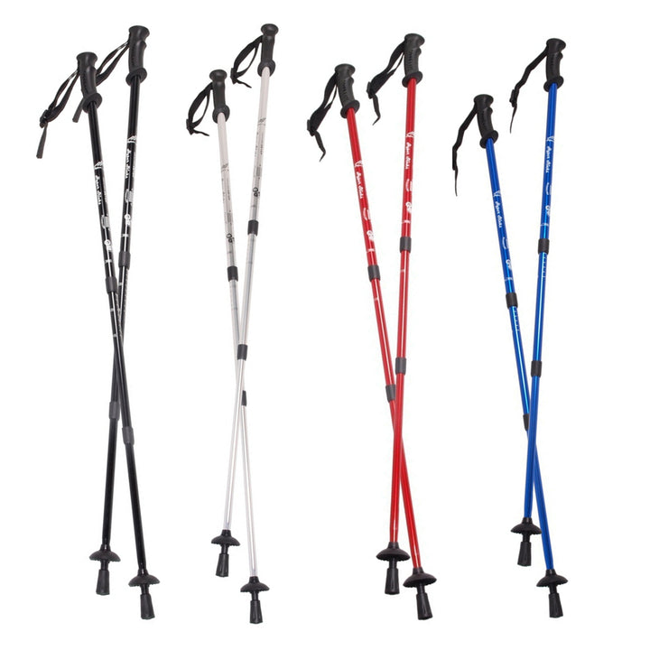 Stâlpi de nordic walking din aluminiu, sistem anti-șoc 65-135cm EUROBATT argintiu