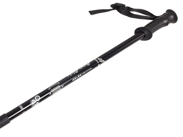 Stâlpi de nordic walking, sistem din aluminiu rezistent la șocuri 65-135cm culoare EUROBATT negru